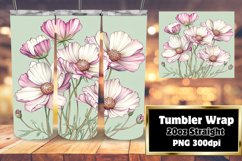 20oz Sublimation Wrap with Watercolor Flowers Design Product Image 1