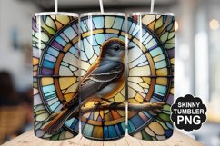 Eastern Phoebe Single Bird Stained Glass - Tumble Design Product Image 1