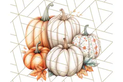 Fall Pumpkin Clipart PNG, Autumn Pumpkins, Jewel Tones Png Product Image 5