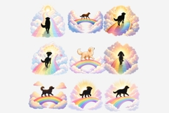 Dog Silhouette Rainbow Bridge Clipart PNG | Pet Memorial Product Image 8