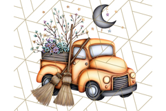 Halloween Cottagecore Truck PNG Clipart, Fall Style Clip Art Product Image 5