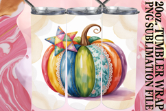 Cheerful Reflections 20oz tumbler wrap, Pumpkin Watercolor Product Image 1