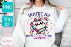 Valentines PNG design for book lovers, bookworm shirt PNG Product Image 3