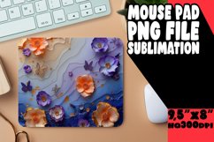 Sublimation Mouse Pad with 3D Marble Flower Design Product Image 1