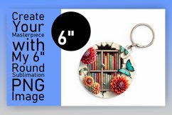 Whimsical Round Design Keychain PNG , Books Product Image 1