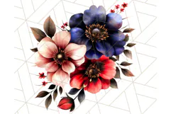 Gothic Floral PNG, Dark Aesthetic Flowers Clipart Print Product Image 5