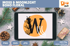 Moss &amp; Moonlight Boho Floral Monogram Product Image 1