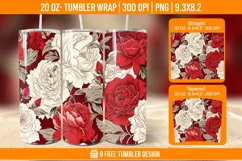 Valentine Rose Tumbler Wrap Designs, Sublimation Wrap Product Image 1
