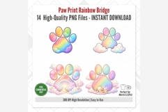 Paw Print Rainbow Bridge Clipart | 14 PNG Pet Memorial Paw Product Image 8