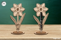 Flowers Pen Stand Laser Cut Bundle | Glowforge | SVG Product Image 10