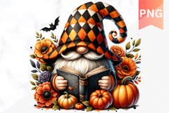 Halloween Gnome Books Sublimation - Halloween Clipart PNG Product Image 1