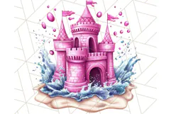 Pink Summer Clipart, Cute Beach Icons, Aesthetic PNG Product Image 5