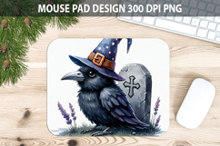 Watercolor Crow Mouse Pad Sublimation - Animal PNG Product Image 1