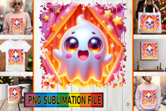 Unique TOTE BAG Magic PNG, 3D Cute Ghost Product Image 1