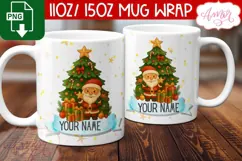 Custom Christmas mug wrap PNG, Santa mug PNG Product Image 3