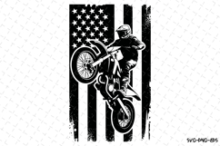 USA Flag &amp; Bike Svg | 4th of july Svg | Svg Cut Files Product Image 1