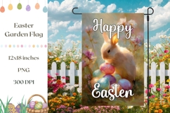 Happy Easter Garden Flag, Floral Garden Flag Sublimation Product Image 1