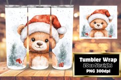 20oz Sublimation Tumbler Wrap , Christmas Animals Product Image 1