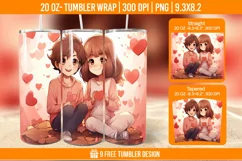 Valentines day Tumbler Wrap Designs, Sublimation Wrap Product Image 1