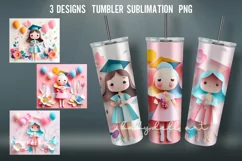 Graduation Tumbler Wrap Sublimation Designs PNG Product Image 1