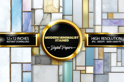 modern minimalist stained Digital Papers - 04 variations Product Image 1