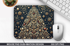 Christmas Tree Mouse Pad, Christmas Mouse Pad PNG Design Product Image 1