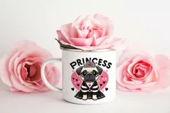 Princess pug Sublimation PNG. Valentine's day. Product Image 2