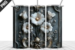 3D Flowers Tumbler Wrap | Sublimation Design | Tumble PNG Product Image 5