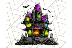 Haunted Houses Clipart PNG, Spooky Halloween Homes Product Image 5