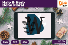Halo &amp; Herb Boho Floral Monogram Product Image 1