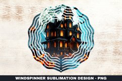 Halloween House Wind Spinner Sublimation Design Product Image 1