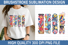 4th of July Brushstroke Sublimation - Patriotic Brushstroke Product Image 1