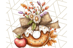 Fall Donut Clipart PNG, Autumn Donuts With Pumpkins Product Image 5