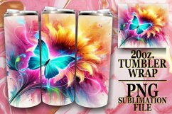 Heartfelt joy 20oz tumbler wrap, Butterfly Product Image 1