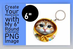 Cute Circle Coaster PNG Artwork , Cute Cat Product Image 1