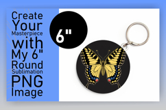 Creative Circle PNG Keychain Artwork , Butterfly Product Image 1