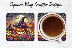 Halloween Pumpkin Mug coaster | Coaster | Sublimation Design Product Image 1