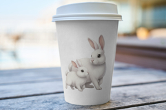 Summer White Bunny Meadow Clipart Product Image 5