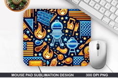 BBQ Mouse Pad Sublimation, 4th Of July Mouse Pad PNG Product Image 1