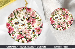 Flowers Stained Glass Ornament PNG, Digital Download File Product Image 1