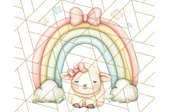 Pastel Plushie Rainbow Clipart PNG, Nursery Baby Animals Png Product Image 5