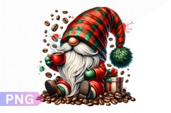 Christmas Coffee Gnome Sublimation Clipart PNG Product Image 1