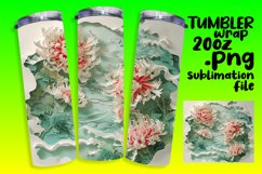 Floral 3D Flower Hole Tumbler Wrap - 20oz Sublimation Product Image 1