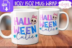 Halloween Cutie mug wrap PNG, Cute Halloween mug PNG Product Image 2