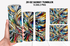Skinny Tumbler 20oz Wrap Design, Stained Tumble PNG Design Product Image 1