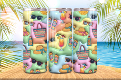 3D Puff Summer accessories Tumbler Wrap PNG Sublimation Product Image 1