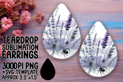 Bright Teardrop Earrings Sublimation Art , Halloween Product Image 1