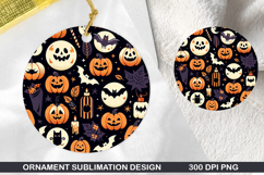 Halloween Stained Glass Ornament PNG, Digital Download File Product Image 1