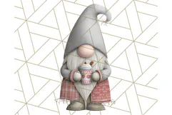 Cozy Winter Gnome Clipart PNG, Christmas Gnome Clip Art Product Image 5