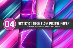Abstract Neon Flow Digital Paper Product Image 1